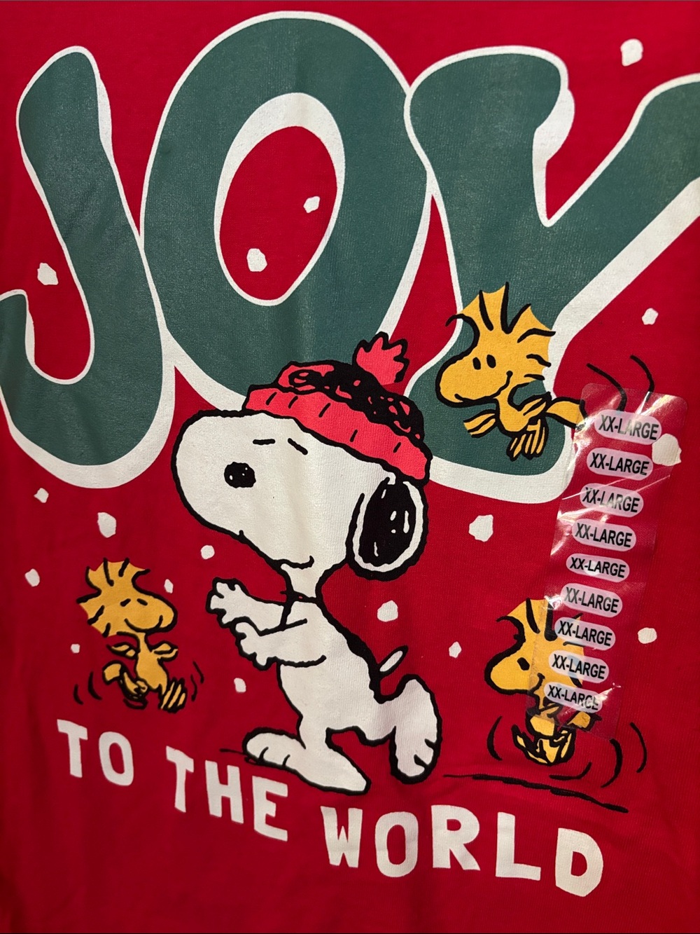 Peanuts Snoopy Red Joy to the World Christmas TShirt unisex XXL - Picture 2 of 4